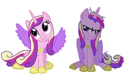 Size: 1144x694 | Tagged: safe, artist:diana173076, derpibooru import, princess cadance, alicorn, pony, g4, alternate universe, image, messy mane, messy tail, png, self paradox, self ponidox, simple background, tail, white background