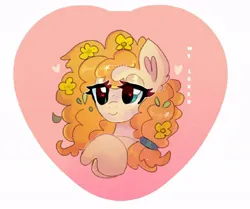 Size: 800x670 | Tagged: safe, artist:percypawz, derpibooru import, pear butter, earth pony, apple, female, floppy ears, flower, food, hair, heart, image, jpeg, love, mom