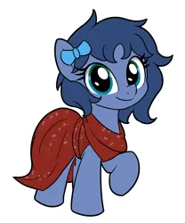 Size: 1994x2395 | Tagged: safe, artist:wenni, ponerpics import, oc, oc:whinny, unofficial characters only, pony, clothes, female, image, looking at you, mare, png, red dress, simple background, smiling, solo, transparent background