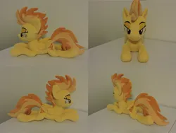 Size: 1597x1199 | Tagged: safe, artist:little-broy-peep, derpibooru import, spitfire, pegasus, pony, image, irl, jpeg, lying down, photo, plushie, prone, solo, sploot