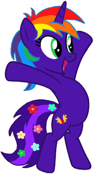 Size: 563x1039 | Tagged: safe, artist:star-armour95, derpibooru import, oc, oc:rainbow flower, unofficial characters only, unicorn, g4, bipedal, female, horn, image, png, simple background, solo, transparent background, vector