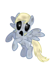 Size: 1991x2830 | Tagged: artist needed, source needed, grimdark, derpibooru import, derpy hooves, pegasus, pony, undead, zombie, zombie pony, black sclera, image, png, white pupils