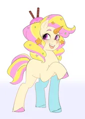 Size: 1414x1985 | Tagged: safe, artist:aztrial, derpibooru import, pony, unicorn, g5, gradient background, horn, image, png, solo, sundae (g5), unitober 2024