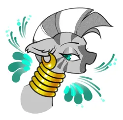 Size: 1590x1554 | Tagged: safe, artist:opalacorn, derpibooru import, zecora, zebra, g4, bust, floppy ears, image, inktober, inktober 2024, jpeg, lidded eyes, open mouth, open smile, simple background, smiling, solo, white background