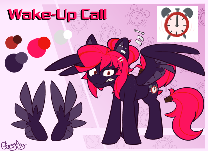 Size: 1990x1440 | Tagged: safe, artist:spoopy-abby, derpibooru import, oc, oc:wake-up call, unofficial characters only, pegasus, image, png, reference sheet