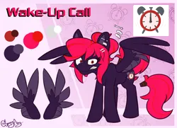 Size: 1990x1440 | Tagged: safe, artist:spoopy-abby, derpibooru import, oc, oc:wake-up call, unofficial characters only, pegasus, image, png, reference sheet