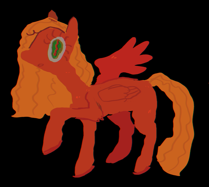 Size: 2514x2255 | Tagged: safe, artist:vemrill, derpibooru import, oc, unofficial characters only, pegasus, pony, black background, green eyes, image, orange coat, orange mane, orange tail, png, simple background, solo, tail