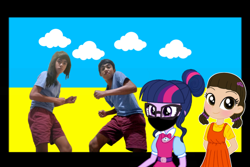 Size: 1280x852 | Tagged: safe, artist:pheposedits, derpibooru import, sci-twi, sunny flare, twilight sparkle, human, fighting is magic, equestria girls, g4, canterlot, canterlot high, challenge, challenge accepted, clothes, costume, equestria girls specials, female, fight, fighter, fighting game, fighting stance, finale, green light, humanized, image, male, my little pony, my little pony equestria girls: summertime shorts, png, punch, red light, simple background, solo, squid game, students