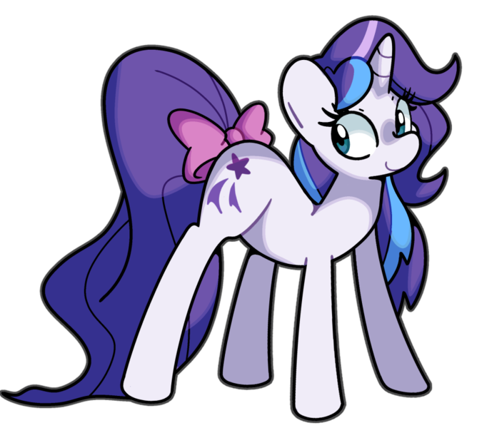 Size: 900x800 | Tagged: safe, artist:kindakismet, derpibooru import, glory, pony, unicorn, g1, bow, horn, image, png, simple background, solo, tail, tail bow, transparent background