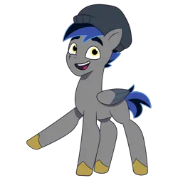 Size: 1200x1200 | Tagged: safe, artist:prixy05, derpibooru import, oc, oc:julibunny, unofficial characters only, pegasus, pony, g5, my little pony: tell your tale, beanie, hat, image, male, png, simple background, solo, stallion, transparent background, vector