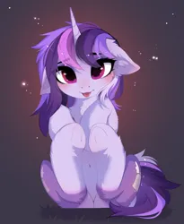 Size: 3044x3713 | Tagged: safe, artist:empress-twilight, derpibooru import, oc, oc:dreaming bell, unofficial characters only, pony, unicorn, :p, belly, belly button, butt, cheek fluff, chest fluff, commission, cute, ear fluff, featureless crotch, female, floppy ears, hooves together, horn, image, legs in air, looking at you, mare, ocbetes, png, rear view, smiling, smiling at you, solo, tail, tongue out, two toned coat, underhoof, unicorn oc, ych result