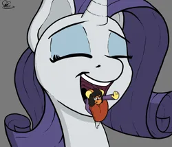 Size: 3500x3000 | Tagged: suggestive, artist:macromousie, derpibooru import, rarity, oc, pony, drool, female, fetish, furry, furry oc, giant pony, giantess, image, macro, mawplay, mawshot, micro, open moith, open mouth, png, tongue out, unwilling prey, unwilling vore, vore