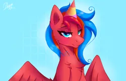 Size: 3500x2250 | Tagged: safe, artist:divori, derpibooru import, oc, oc:gaffy, unofficial characters only, pegasus, pony, birthday, female, gift art, happy birthday, hat, heterochromia, image, looking at you, mare, party hat, pegasus oc, png, present, shy, sitting, smiling, smiling at you, solo, solo female, three toned mane, wings