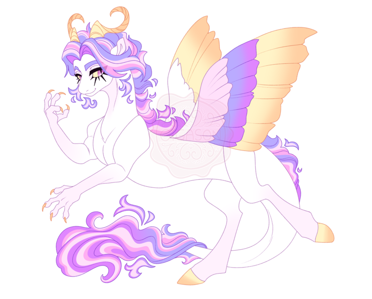 Size: 5100x4100 | Tagged: safe, artist:gigason, derpibooru import, oc, oc:gimmick, draconequus, hybrid, colored wings, image, interspecies offspring, multicolored wings, offspring, parent:discord, parent:princess celestia, parents:dislestia, png, simple background, solo, transparent background, wings