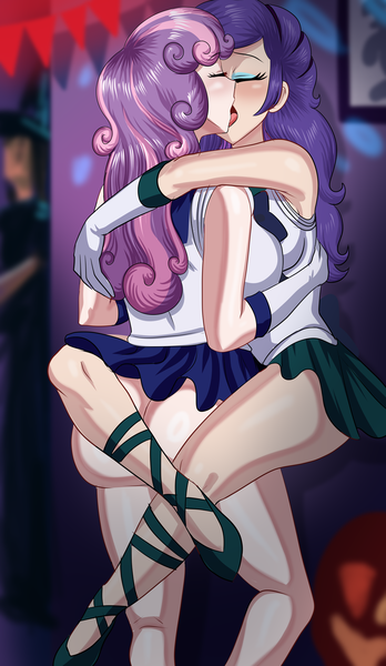 Size: 1114x1920 | Tagged: suggestive, artist:thebrokencog, derpibooru import, rarity, sweetie belle, human, equestria girls, g4, against wall, age difference, arm behind back, arms around neck, big breasts, breasts, busty rarity, busty sweetie belle, butt, clothes, commission, costume, crossed legs, duo, duo female, eyes closed, eyeshadow, female, females only, french kiss, gloves, halloween, halloween costume, halloween party, holiday, humanized, image, incest, kissing, large butt, leg lock, lesbian, makeup, miniskirt, older, older sweetie belle, party, png, raricest, sailor moon (series), sailor neptune, sailor senshi, sailor uniform, sailor uranus, sexy, ship:raribelle, shipping, siblings, sinfully sexy, sisters, skirt, sloppy kissing, sultry pose, uniform, white gloves