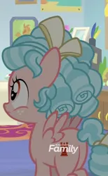 Size: 660x1072 | Tagged: safe, derpibooru import, screencap, cozy glow, pony, g4, marks for effort, discovery family, discovery family logo, female, filly, foal, image, jpeg, logo, solo focus