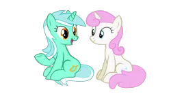 Size: 1920x1080 | Tagged: safe, derpibooru import, editor:luckydog416, lyra heartstrings, twinkleshine, pony, unicorn, g4, duo, duo female, female, horn, image, png, simple background, transparent background