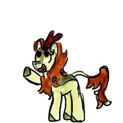 Size: 1000x1000 | Tagged: safe, artist:zoeyhorse, derpibooru import, autumn blaze, kirin, g4, female, image, looking up, open mouth, open smile, png, simple background, smiling, solo, transparent background