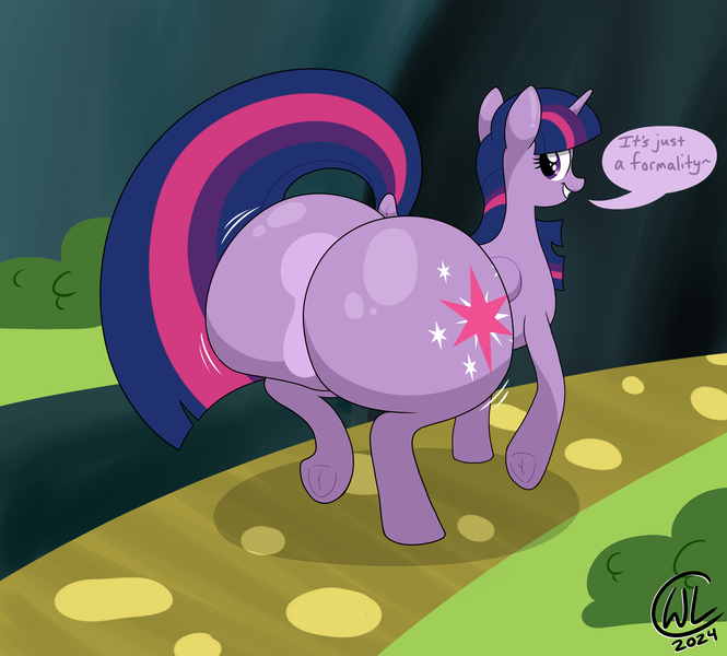 Size: 4200x3792 | Tagged: suggestive, artist:lukewarmluke, derpibooru import, twilight sparkle, twilight sparkle (alicorn), alicorn, pony, g4, butt, cave, censored, digital art, dock, featureless crotch, female, folded wings, horn, huge butt, image, large butt, looking back, nudity, plot, png, rear view, scene interpretation, solo, solo female, tail, trade ya!, wings