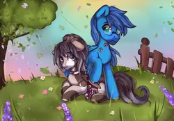 Size: 2360x1640 | Tagged: safe, derpibooru import, oc, unofficial characters only, pegasus, pony, commission, community related, couple, cute, duo, flower, image, png, ych result, your character here