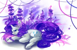 Size: 3500x2264 | Tagged: safe, artist:aquagalaxy, derpibooru import, rarity, pony, unicorn, g4, female, high res, horn, image, lidded eyes, lying down, mare, png, solo, tail