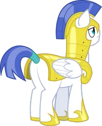 Size: 667x817 | Tagged: safe, derpibooru import, official, pegasus, pony, g4, .svg available, armor, image, male, my little pony adventures, png, rear view, royal guard, simple background, solo, stallion, transparent background, vector, white coat