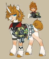 Size: 1280x1534 | Tagged: safe, artist:malinraf1615, derpibooru import, pony, unicorn, horn, image, jpeg, kingdom hearts, solo, ventus