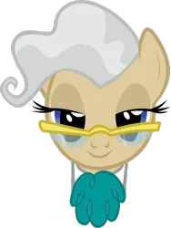 Size: 285x380 | Tagged: safe, derpibooru import, official, mayor mare, earth pony, pony, g4, .svg available, bust, glasses, head only, image, looking at you, png, portrait, smiling, solo, vector