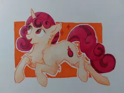 Size: 1280x960 | Tagged: artist needed, source needed, safe, derpibooru import, oc, oc:stellar blossom, pony, unicorn, female, hair, horn, image, jpeg, simple background, traditional art