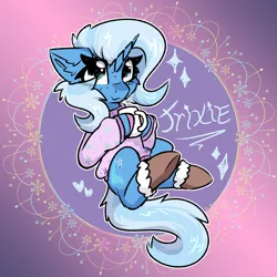 Size: 2000x2000 | Tagged: safe, artist:jubyskylines, derpibooru import, trixie, unicorn, clothes, horn, image, png, solo, sweater