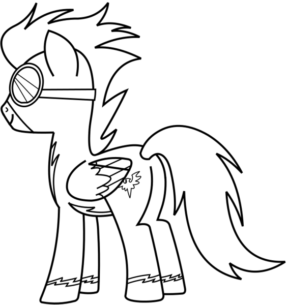 Size: 727x771 | Tagged: safe, derpibooru import, official, pegasus, pony, g4, leak, .svg available, black and white, clothes, concept art, grayscale, image, male, monochrome, my little pony adventures, png, simple background, smiling, solo, stallion, transparent background, uniform, vector, wonderbolts uniform