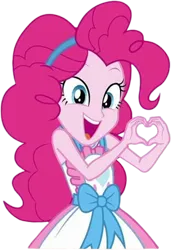 Size: 1722x2520 | Tagged: safe, derpibooru import, edit, edited screencap, editor:homersimpson1983, screencap, pinkie pie, human, equestria girls, g4, background removed, female, heart hands, image, not a vector, png