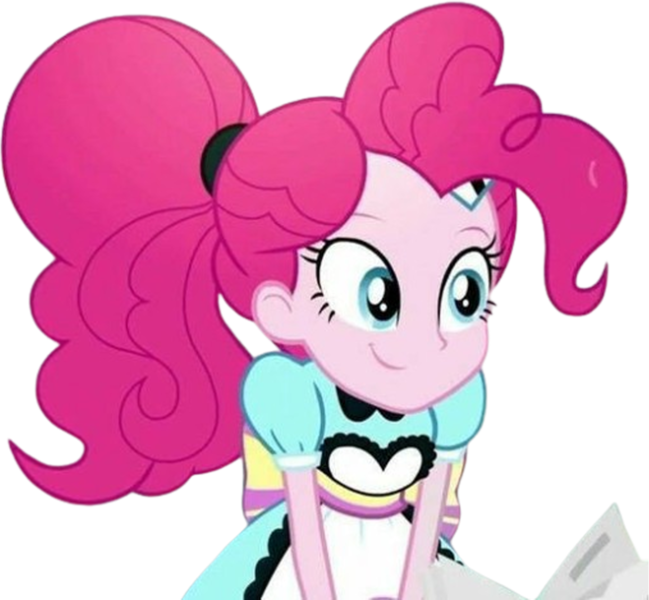 Size: 2725x2520 | Tagged: safe, derpibooru import, edit, edited screencap, editor:homersimpson1983, screencap, pinkie pie, human, equestria girls, g4, apron, clothes, image, not a vector, png, ponytail, server pinkie pie, solo, waitress