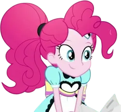 Size: 2725x2520 | Tagged: safe, derpibooru import, edit, edited screencap, editor:homersimpson1983, screencap, pinkie pie, human, equestria girls, g4, apron, clothes, image, not a vector, png, ponytail, server pinkie pie, solo, waitress