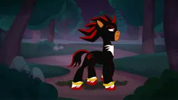 Size: 3072x1727 | Tagged: safe, artist:shucku, derpibooru import, edit, edited screencap, screencap, ponified, pony, unicorn, g5, base used, horn, image, jpeg, shadow the hedgehog, sonic the hedgehog (series), tell your tale accurate