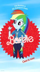 Size: 1080x1920 | Tagged: safe, derpibooru import, rainbow dash, human, equestria girls, g4, barbie, barbie (film), female, image, jpeg, solo