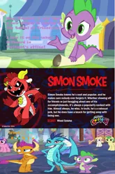 Size: 1491x2261 | Tagged: safe, artist:thegamerpainter, derpibooru import, edit, edited screencap, screencap, princess ember, smolder, spike, anthro, pony, g4, school daze, season 8, spoiler:s08, 3 panel comic, censored, censored vulgarity, comic, female, image, looking at you, male, nightmare critters, png, poppy playtime chapter 4, school of friendship, simon smoke, spoilers for another series, wingless spike