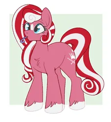 Size: 650x717 | Tagged: safe, artist:lulubell, derpibooru import, princess peppermint, earth pony, g3, g4, candy, candy cane, food, g3 to g4, generation leap, image, png, solo