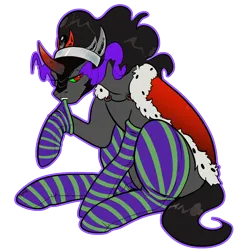 Size: 1000x1000 | Tagged: safe, artist:twoshoesmcgee, derpibooru import, king sombra, pony, unicorn, g4, clothes, cute, horn, image, male, png, simple background, socks, stallion, striped socks, transparent background