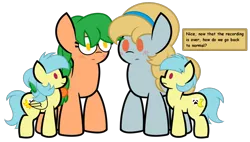 Size: 1296x737 | Tagged: safe, artist:izzy64, derpibooru import, oc, oc:fair flyer, oc:matinée, oc:morning mimosa, oc:soirée, earth pony, pegasus, big, blushing, earth pony oc, image, macro, mare fair, pegasus oc, png, simple background, snowpity inc., transparent background, wings