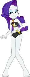 Size: 1733x4432 | Tagged: safe, alternate version, artist:dustinwatsongkx, derpibooru import, rarity, human, equestria girls, g4, accessory swap, bare shoulders, barefoot, bikini, bikini bottom, clothes, clothes swap, feet, female, geode of empathy, high res, image, magical geodes, my little pony equestria girls: better together, png, simple background, sleeveless, solo, sunset shimmer swimsuit, sunset shimmer's beach shorts swimsuit, swimsuit, swimsuit swap, transparent background, vector