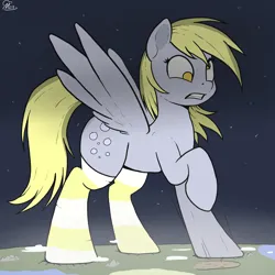 Size: 3024x3024 | Tagged: suggestive, artist:macromousie, derpibooru import, derpy hooves, pegasus, pony, g4, clothes, crush fetish, destruction, female, fetish, giant pony, giantess, hoofprint, image, macro, mare, micro, png, raised hoof, socks, space, stomping, underhoof