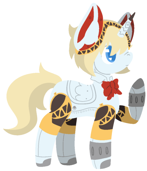 Size: 812x946 | Tagged: safe, artist:mimiqq, derpibooru import, ponified, alicorn, pony, robot, robot pony, aigis, bow, crossover, female, image, lineless, mare, persona, persona 3, png, raised hoof, simple background, solo, transparent background