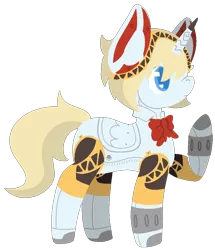 Size: 812x946 | Tagged: safe, artist:mimiqq, derpibooru import, ponified, alicorn, pony, robot, robot pony, aigis, bow, crossover, female, image, lineless, mare, persona, persona 3, png, raised hoof, simple background, solo, transparent background