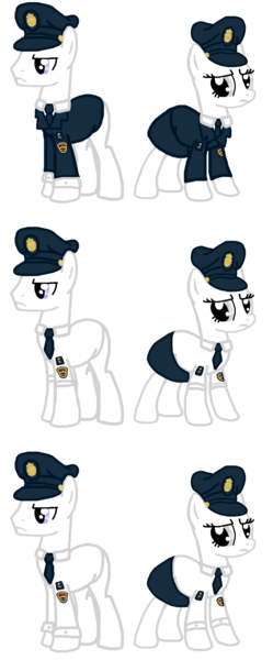 Size: 1462x3526 | Tagged: safe, derpibooru import, pony, g4, '90s, 1989, 2000s, base, cap, clothes, hat, image, jacket, national police, national police corps (spain), necktie, peaked cap, png, police, police officer, police pony, police uniform, shirt, skirt, spain, spanish description, template, uniform