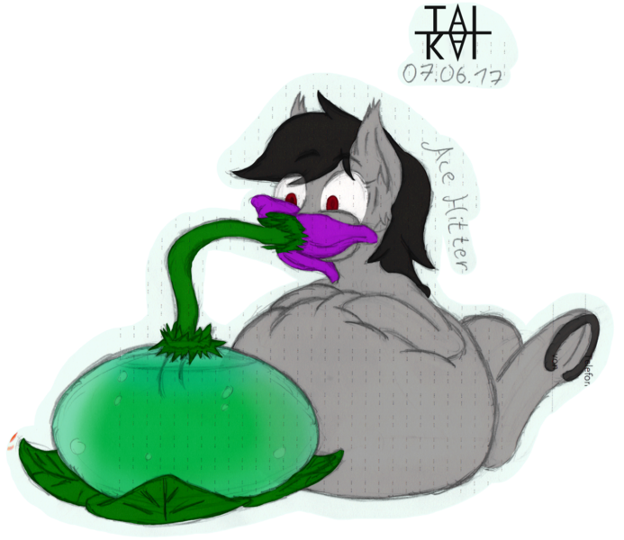 Size: 1280x1109 | Tagged: suggestive, artist:polofastter, artist:tai kai, derpibooru import, oc, oc:acehitter, unofficial characters only, pony, belly, belly inflation, big belly, bloated, image, inflation, kissing, liquid inflation, plant, png, simple background, transparent background, water inflation