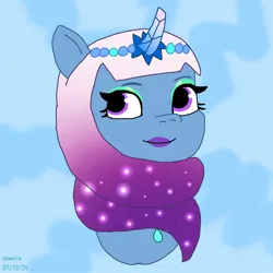 Size: 1280x1280 | Tagged: safe, artist:dawnie, derpibooru import, pony, g5, abstract background, auroricorn, female, image, jpeg, mare, solo, stardance, unitober 2024