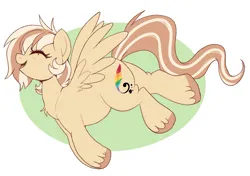 Size: 1290x909 | Tagged: safe, artist:lulubell, derpibooru import, oc, oc:lulubell, unofficial characters only, pegasus, pony, eyes closed, flying, image, open mouth, open smile, png, race swap, smiling, solo