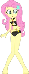 Size: 1733x4429 | Tagged: safe, alternate version, artist:dustinwatsongkx, derpibooru import, fluttershy, human, equestria girls, g4, barefoot, belly, belly button, bikini, bikini bottom, bikini top, clothes, clothes swap, feet, female, geode of empathy, gold, hairclip, image, legs, magical geodes, midriff, png, simple background, solo, stupid sexy fluttershy, sunset shimmer's beach shorts swimsuit, swimsuit, swimsuit swap, transparent background