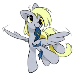 Size: 2287x2338 | Tagged: safe, artist:opalacorn, derpibooru import, derpy hooves, pegasus, pony, g4, cute, derp, derpabetes, female, image, inktober, inktober 2024, jpeg, mare, passport, simple background, solo, spread wings, standing, standing on one leg, white background, wings